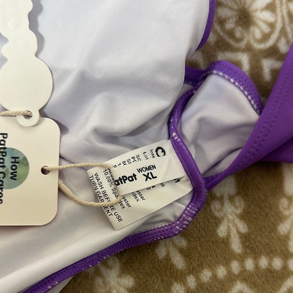 PatPat Purple One Piece Swimwear with Ruffled Straps - Picture 7 of 14